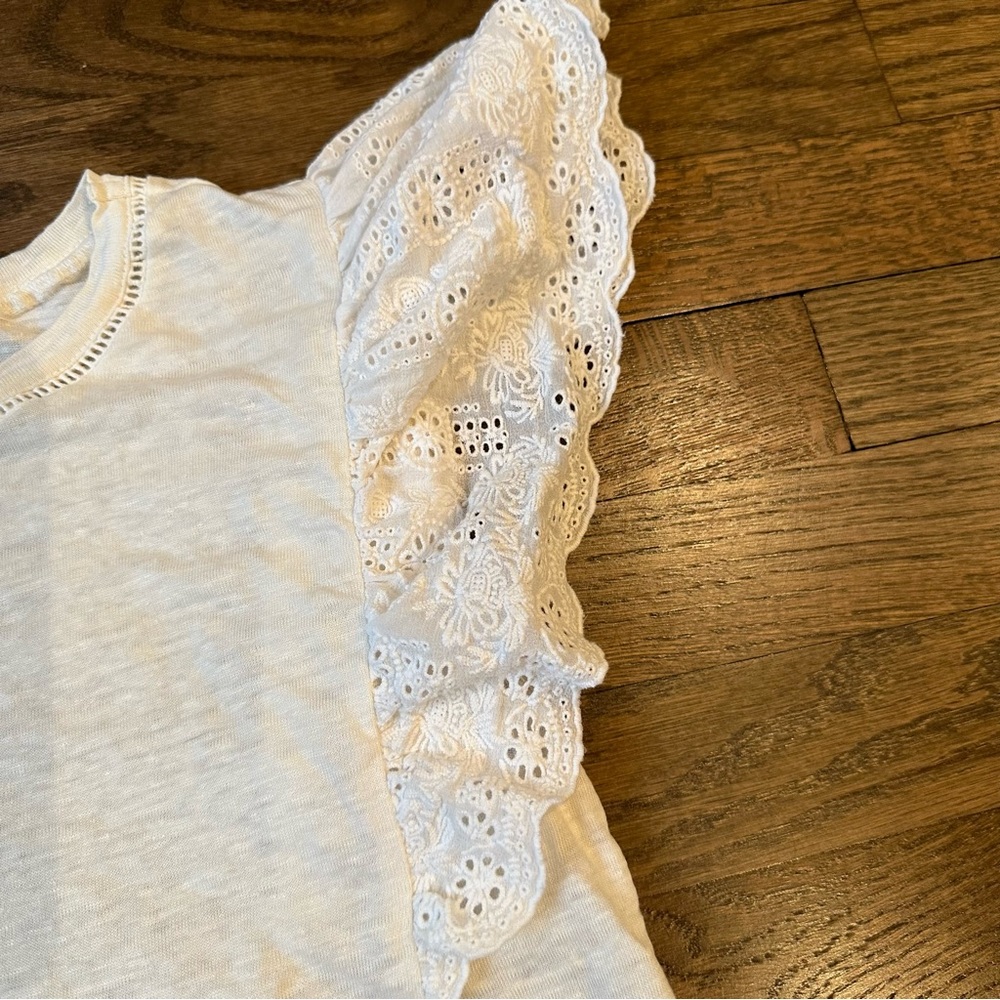 Rebecca Taylor Linen Ruffle Top - Picture 2 of 4